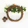 20 cm / 123cm / 30 cm Rattan Ring billig Künstliche Blumen Girlande getrocknete Pflanzen Rahmen für Zuhause Weihnachtsdekor DIY Blumenkränze # 58 Y1104