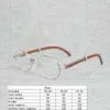 2023 Designer Glasses New Natural Wood Sunglasses Men Round Black White Buffalo Horn Clear Glasses Metal Frame Oculos Wooden Shades For Summer Accessories