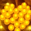 黄色のカラフルなラマダンの装飾LEDの蝋燭の点滅ランプフレームレスキャンドルホームデコレーション1ロット/ 24ピースT2I52176