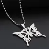 5 Insieme di acciaio inox Hollow Animal Insect Bee Butterfly Effect Pendant Charm Collana gioielli