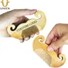 MOQ 100 PCS hårborstar Beard Comb Anpassad logotyp Mustaschformad Träkammar Anti statisk fin tand för mens grooming