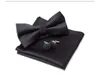 Herren Bowtie Taschentuch Manschettenknöpfe Set Solide Mode Schmetterling Krawatten für Männer Krawatte Party Mann Geschenk Hochzeit Kleid Zubehör