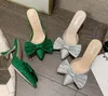 Zapatos de mujer diapositivas PVC Spike tacones mariposa-nudo sexy sólido fuera del tamaño plateado 35-41 Fiesta de moda