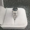 Alliances Punk Bijoux Crâne Anneau Zircon Noir Plaqué Rhodium Démon Princesse Strass Femme Homme Fête Cadeau Vintage