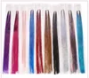 Capelli scintillanti Orpelli Fili colorati arcobaleno Copricapo per ragazza Estensione per capelli finti laser Decorazione scintillante Strisce glitterate Regalo per feste