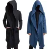 Mens Robe Hooded Cloak Winter Fashion Loose Pocket Warmer Coat Long Sleeve Casual Comfy Warm Outwear Y1106