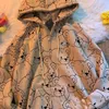 Fashion Bear Print Hoodies Sweatshirt Kvinnor Höst Vinter Tjockerad Khaki Coat Nya Koreanska Loose Zipper Oversize Jacket