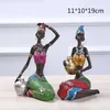 VILEAD 19 cm 22 cm Résine Style Ethnique Africain Beauté Figurines Creative Vintage Décoration Intérieure Artisanat Ornements Pour La Maison Cadeau 210607