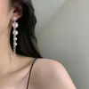 Dangle Lustre Nouveau Coréen Blanc Perle Boucles D'oreilles pour les Femmes Bohème D'or Rond Zircon Boucles D'oreilles De Mariage Bijoux