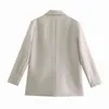 Mulher solta double-breasted blazer terno colarinho botão 3 cores terno jaquetas femininas ternos jaqueta festa formal wear 220114