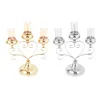 Candle Holders Decorative Metal Glass Candlestick With 3 Candelabras For Dinning Room Wedding