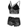 2pcs Fashion Women V-neck Stretch Babydoll Lace Sexy Lingerie Plus Size Pyjamas Sleep Shorts Set Pijama Suit Sleepwear Women Q0706