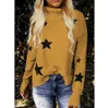 Herfst Winter Hot Selling European American Popular Ladies Star Pattern High Collar Lange mouw Pullover Gebreide trui X0721