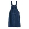 Autumn Women Denim Dress Sundress Casual Loose Overalls Dresses Female Blue Adjustable Strap Jeans Dress Plus Size 4XL 210302