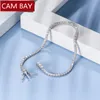 Cambay Jewels 정통 925 Sterling Silver Tennis Bracelets Pave Clear Cubic Zircon Silver Bangle Girls Party Jewelry Chain9056221