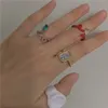 Retro Edelstein Stimmung Ring Ozean Diamanten Messing Echt Gold Überzogene Einfache frostige Paar Schmuck Zubehör