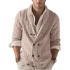 Pulls pour hommes Puimentiua Pull Hommes 2021 Court Ouvert Poitrine Cardigan Veste Chaude Vêtements Hiver