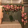 Dekorativa blommor kransar 50/100 cm diy bröllop blomma vägg arrangemang leveranser silke pioner rose artificiell rad dekor järn båge bakgrund