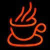 Small Coffee Cup Sign Bar KTV Club Cafe cute wall decoration handmade white led neon light 12 V Super Bright