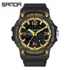 Sanda 3036 Marke männer Sport Uhr Military 50 m Wasserdicht Dual Display Quarz Digitale Elektronische Uhr Männlich relogios masculino g1022