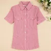 Fashion Summer Blouse Large Size Women Striped Shirt Korean Casual Short Sleeve Shirts Fashion Female Office Blouses Work Tops