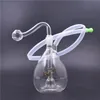 여성 유리 오일 버너 봉 버블러 재활용 물 봉 작은 Dab Rig Oil Rigs 실리콘 튜브와 10mm 오일 버너 파이프가 있는 미니 비커 봉