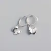Andywen 925 Sterling Zilveren Plain Butterfly Drop Earring Animal Pendiente Luxe Mode Piercing Sieraden 210608