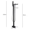 Sets Bathroom Shower Sets Floor Mounted Bathtub Faucet Handheld Finish Free Standing Black White Water Mixer Taps Waterfull