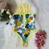 Sexy Ruffle Femmes Maillots de bain Une pièce Maillot de bain Push Up Monokini Body Shak Shak Suit Combinaison Bague Porter Plage Wear Summer 210315