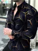 men's designer casual fashion button up snowflake shirt striped chemisier long sleeve beach camicetta fit print blusa 3xl blouse