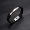 Blank Glaze Bracciale con fibbia in acciaio inossidabile Nero Marrone Bracciali in pelle da uomo Bracciale rigido Polsino gioielli di moda Will e Sandy