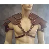 Medioevo Uomo Accessorio medievale Costume da cavaliere vichingo Armatura da spalla Vintage Gothic Pirate Warrior Cosplay Harness Pauldrons Y0913