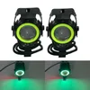 Farol de motocicleta led 125w u7 mini lâmpadas olho de anjo motocicleta scooter moto lâmpada 12v luz led azul vermelho branco green9311654