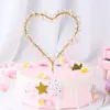 Nuovo 1 PZ a forma di cuore a LED Pearl Cake Toppers Baby Happy Birth Birthday Bigné Cupcakes Party Cake Decorating Tool Y200618
