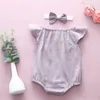 Kinderkleding Meisjes Jongens Effen Kleur Rompertjes Baby Flying Mouw Jumpsuits 2021 Zomer Mode Pasgeboren Baby Klimmen Kleding