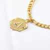 Hele 26 stks A-Z Initiële enkelstenen Dames Boho Sieraden Rvs Hexagon Alfabet Been Ketting Letter Anklet Armband Femme