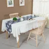 Coureur de table en coton en lin 33x210cm avec glands pour gastronomes pour dîner rétro en tissu de style japonais de la maison décor à la maison Couvercle 210708