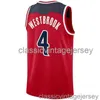 Russell Westbrook # 4 75th Anniversary Swingman Jersey Stitched Mens Women Youth XS-6XL Maglie da basket