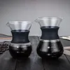 200 ml / 400 ml Pots de café infusés à la main Haute Borosilicate Verre Espresso Eau Goutte À Goutte Cafetière Réutilisable Filtre À Thé Outil Coffeeware 210309