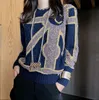 Fall 2021 High-end fashion women's sweater designer's luxury C-letter patchwork knit is soft and comfortable with high quality