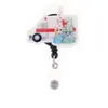 10 pcs/lot Custom Key Rings Mix Design Ambulance Lady Girl Acrylic Retractable Medical Badge Holder Yoyo Pull Reel Doctors ID Name Card For Gift