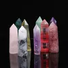 10pcs couleurs pierres naturelles Point Crystal Point Wand Amethyst Rose Quartz guérison Stone Energy Ore Mineral Crafts Home Decoration 4-6 cm