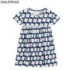 Saileroad это летнее платье для детских девочек мультфильм хлопковые платья для девочек 6 лет клубничный принт дети Dres Vestido Menina Q0716