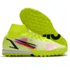 2021 Mercurial Superfly 9 Elite TF Chaussures de football Gazon Haute Cheville Blanc Rouge CR7 Crampons Neymar Ronaldo Bottes de Football