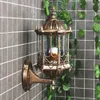 Antique Exterior Wall Light Fixture Aluminum Glass Lantern Outdoor Garden Lamp Y200109