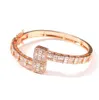 14k Gold Plated Diamond Baguette Bangle Armband Öppningsstorlek Cubic Zirconia Hiphop smycken för män Kvinnor Gift6373362