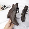 Designer luxuoso jumble flat bota de tornozelo desgastado uma vez moda mulher salto botie linha de ranger botas com caixa original