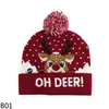 LED Christmas Hat Sweater Beanie Santa Elk Light Up Knitted cap party favor for Kids Xmas 2021 New Year Decorations5928515