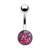 Rostfritt stål Belly Button Ring Färgrik Navel Belly Piercing Ombligo Matte Bar Sexig Stud Barbell Kvinna Kropps Smycken