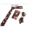 Ensemble de cravate Skinny Flower Rose Wedding Pocket Square Mouchoir Papillon Cravate Cadeaux pour hommes